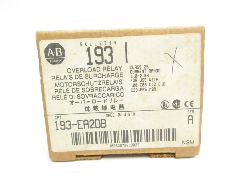 ALLEN BRADLEY 193-EA2DB SER. A 1.0-2.9A (BR/WH) NSMP