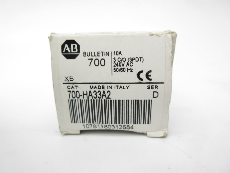 ALLEN BRADLEY 700-HA33A2 SER. D 240VAC 10A (WH) NSMP