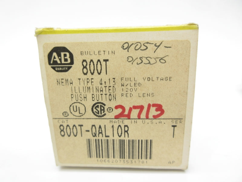 ALLEN BRADLEY 800T-QAL10R SER. T 120V (BK/YL) NSMP
