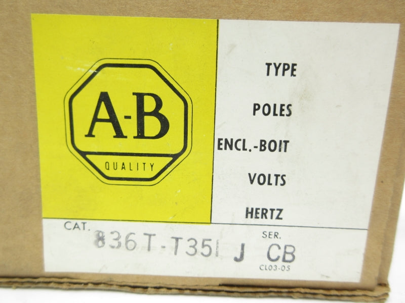 ALLEN BRADLEY 836T-T35IJ SER. CB 120-600VAC 60A (BR/YL) NSMP