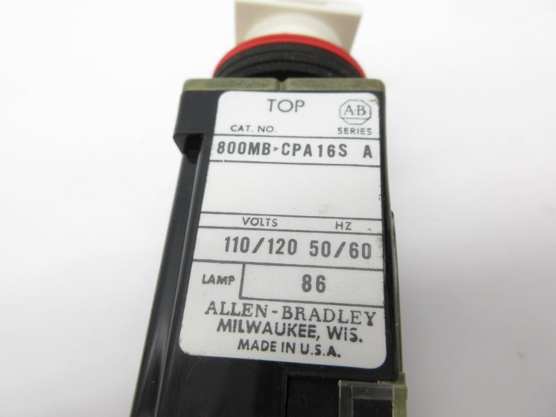 ALLEN BRADLEY 800MB-CPA16S SER. A 110/120V NSNP