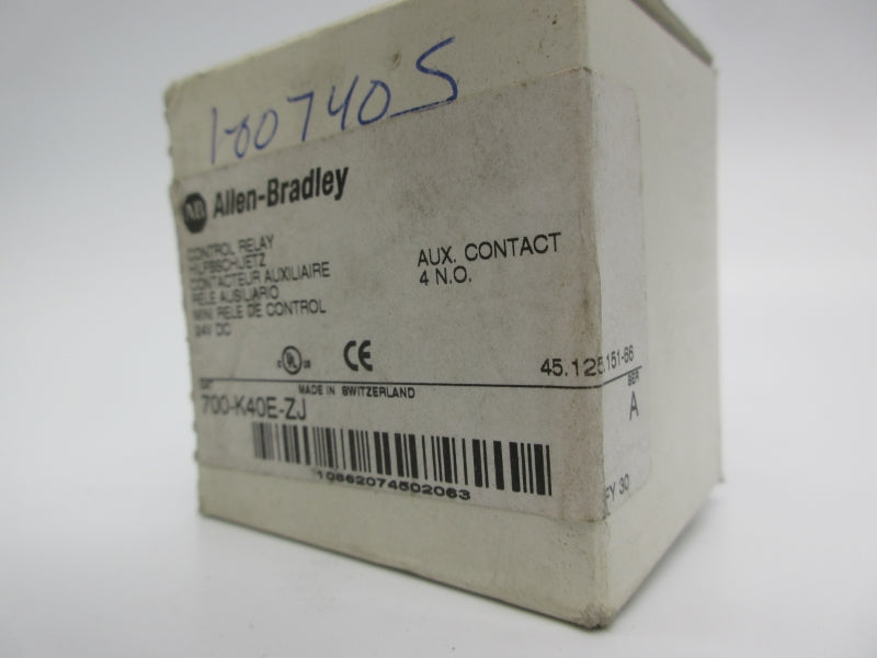 ALLEN BRADLEY 700-K40E-ZJ SER. A 24VDC (WH) NSMP