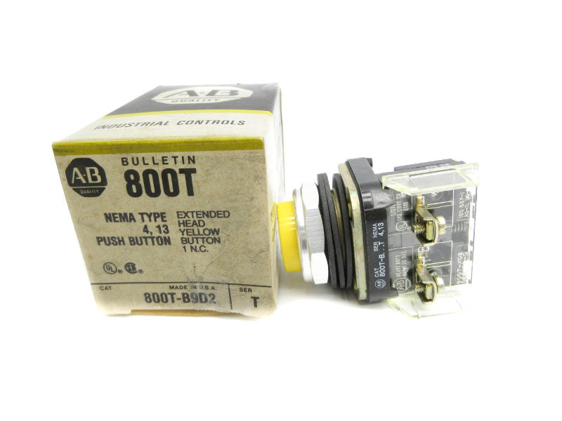 ALLEN BRADLEY 800T-B9D2 SER. T (BK/YL) NSMP