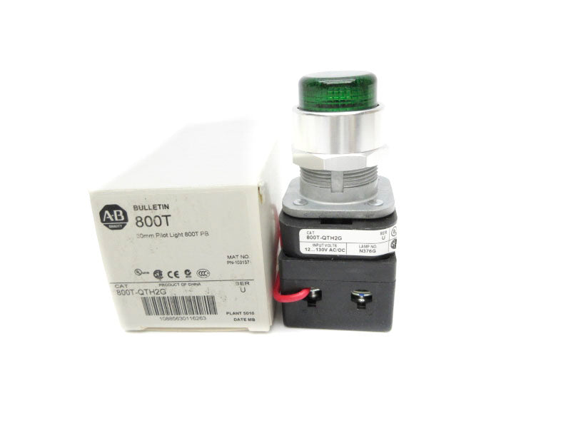 ALLEN BRADLEY 800T-QTH2G SER. U 12-130VAC/DC (WH) NSMP