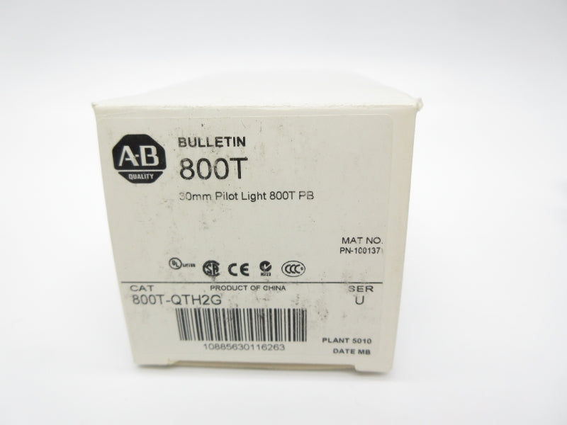 ALLEN BRADLEY 800T-QTH2G SER. U 12-130VAC/DC (WH) NSMP