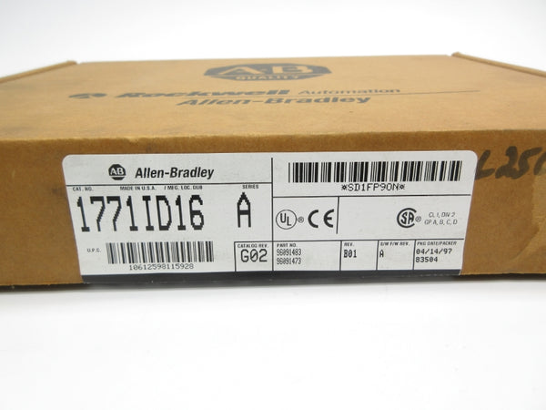 ALLEN BRADLEY 1771-ID16 SER. A F/W A DATE: 1997 NSFS