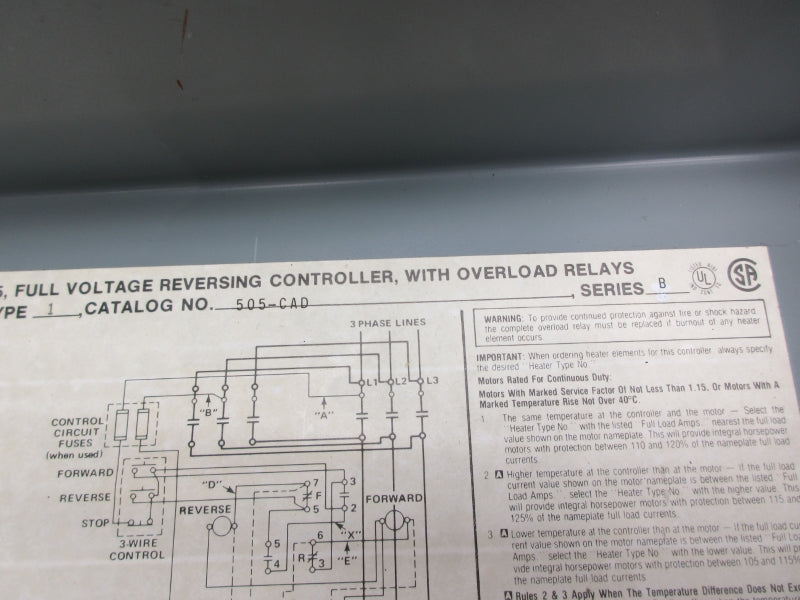 ALLEN BRADLEY 505-CAD SER. B 120V NSNP