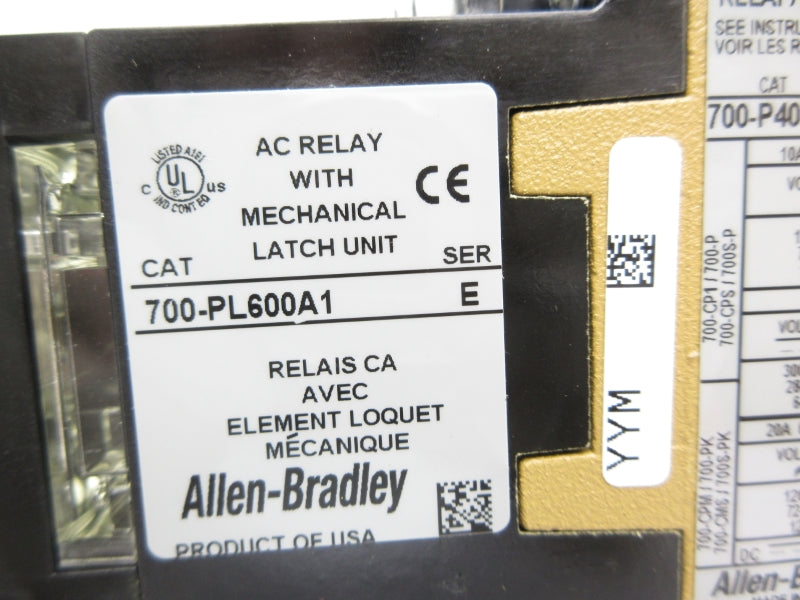 ALLEN BRADLEY 700-PL600A1 SER. E 120V NSNP