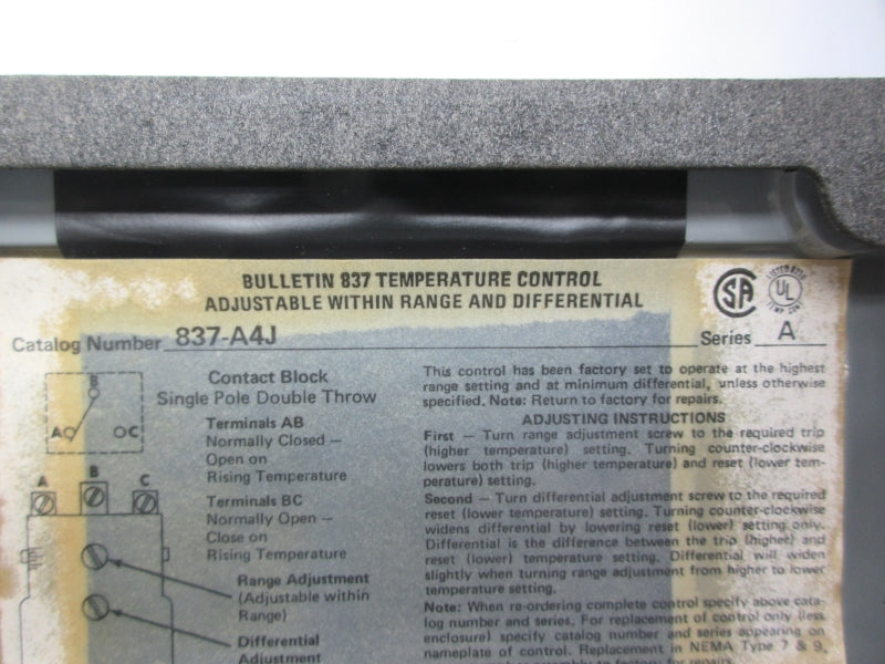 ALLEN BRADLEY 837-A4J SER. A 600V NSNP