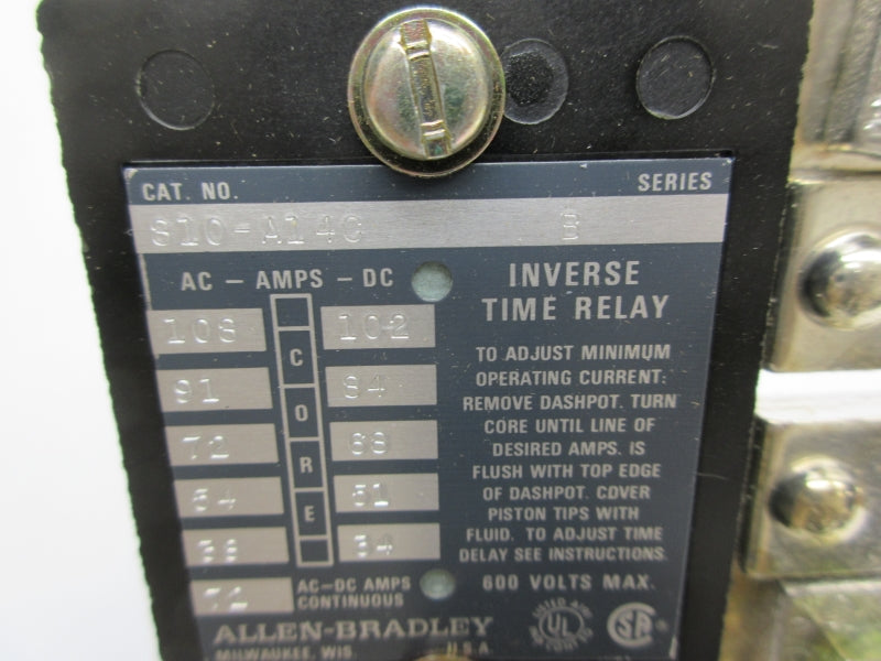 ALLEN BRADLEY 810-A14C SER. B 600V 72A (BR/WH) NSMP