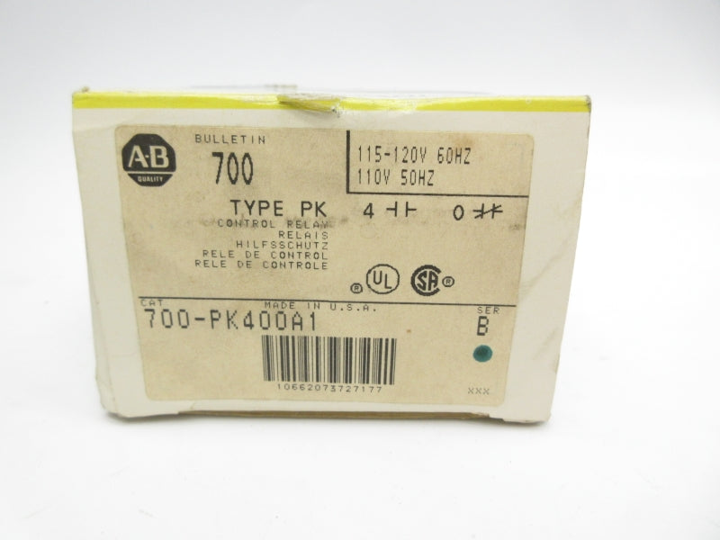 ALLEN BRADLEY 700-PK400A1 SER. B 120V 60A (BK/YL) NSMP