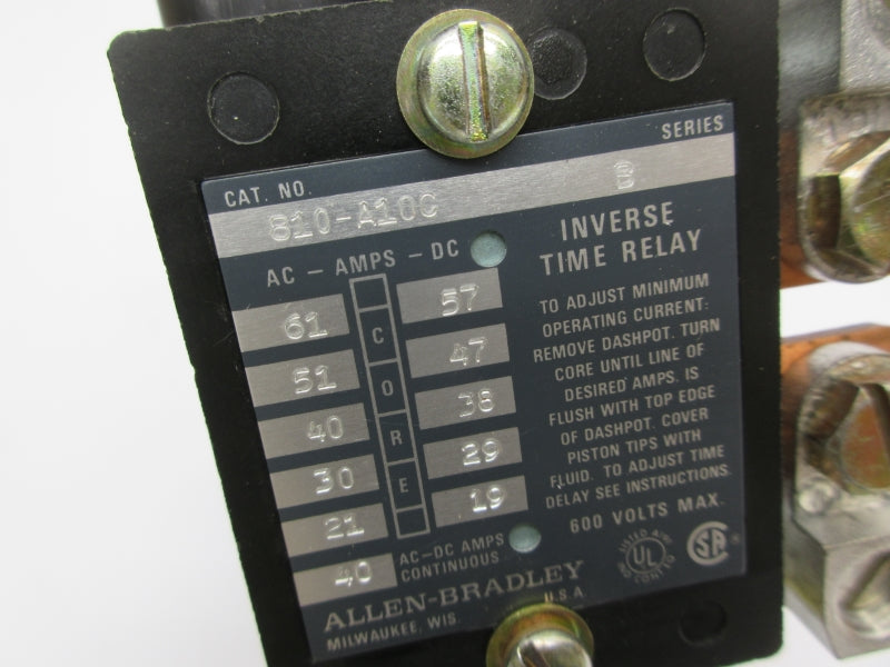 ALLEN BRADLEY 810-A10C SER. B 600V 40A (BR/WH) NSMP
