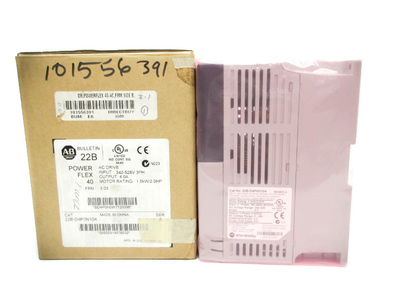 ALLEN BRADLEY 22B-D4P0N104 SER. A F/W 3.03 342-528V 4.0A NSMP