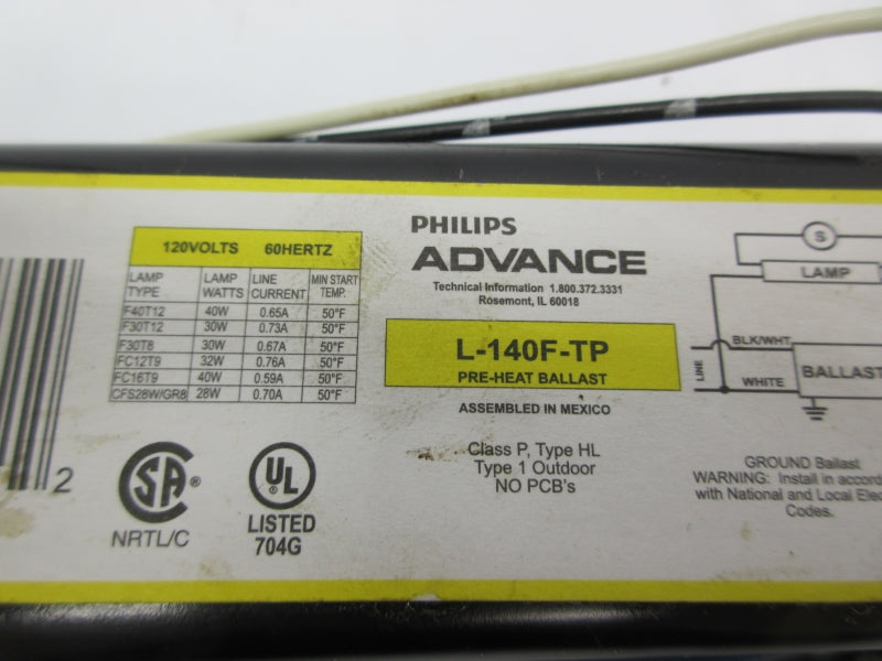PHILIPS ADVANCE L-140F-TP 120V NSNP