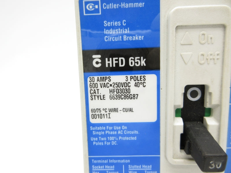 CUTLER HAMMER HFD3030 600VAC 30A NSNP