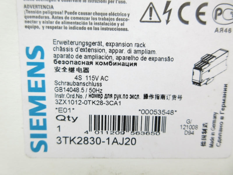 SIEMENS 3TK2830-1AJ20 115VAC NSMP