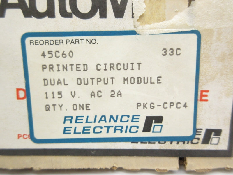 RELIANCE ELECTRIC 45C60 115VAC 2A NSMP