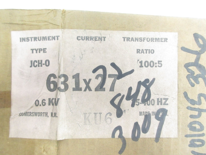 GENERAL ELECTRIC 631X27 JCH-0 0.6KVA UNMP