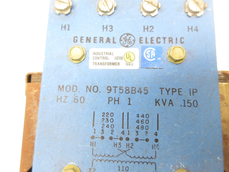 GENERAL ELECTRIC 9T58B45 480V .150KVA UNMP