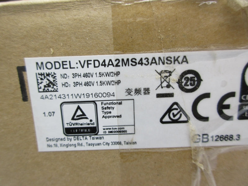 DELTA VFD4A2MS43ANSKA 460V NSMP