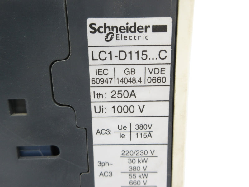 SCHNEIDER ELECTRIC LC1-D115M7C 220/230V 250A UNMP