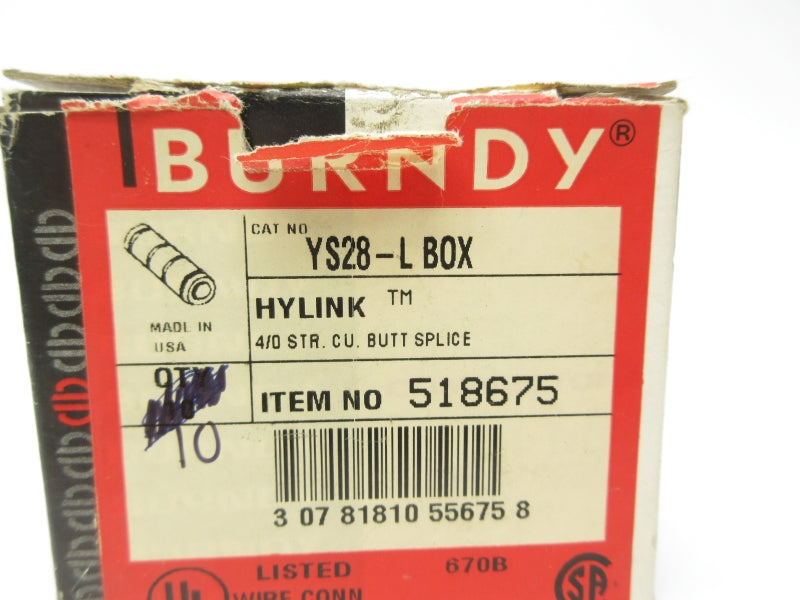 BURNDY YS28-L (PKG OF 10) NSMP
