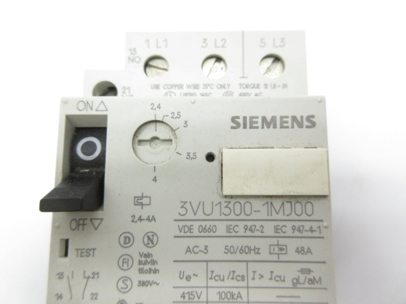 SIEMENS 3VU1300-1MJ00 2.4-4A NSNP