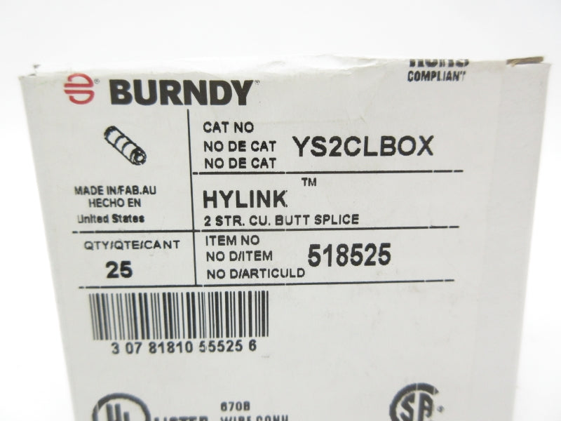 BURNDY YS2CLBOX (PKG OF 25) NSFS