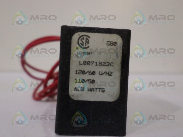 PARKER L0071823C SOLENOID COIL 120V *USED*