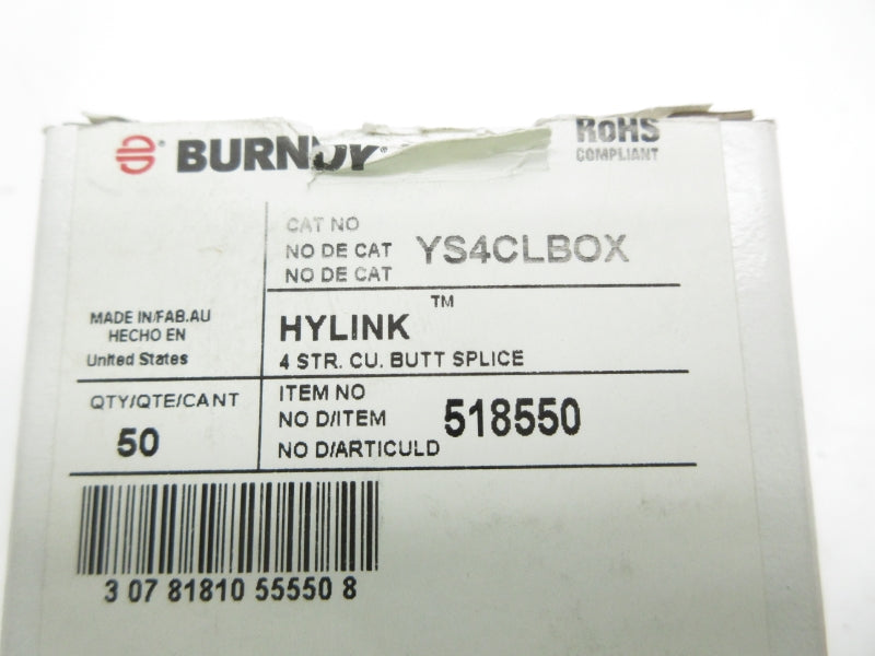 BURNDY YS4CLBOX (PKG OF 50) NSMP