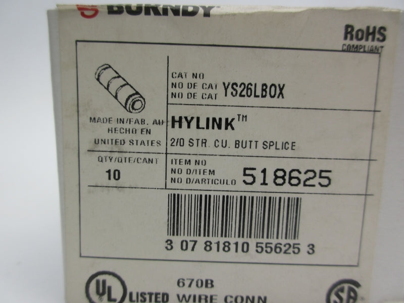 BURNDY YS26LBOX (PKG OF 10) NSFS