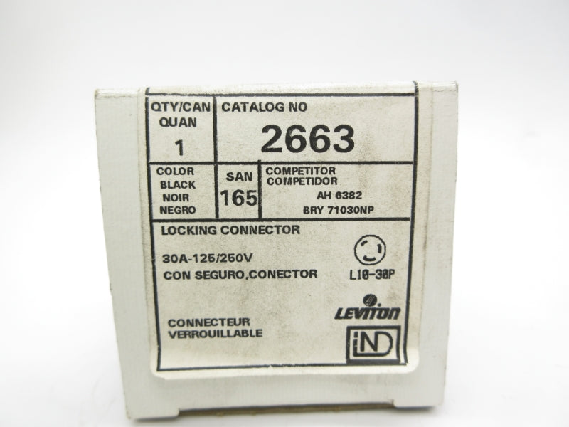 LEVITON 2663 L10-30R 125/250V 30A NSMP