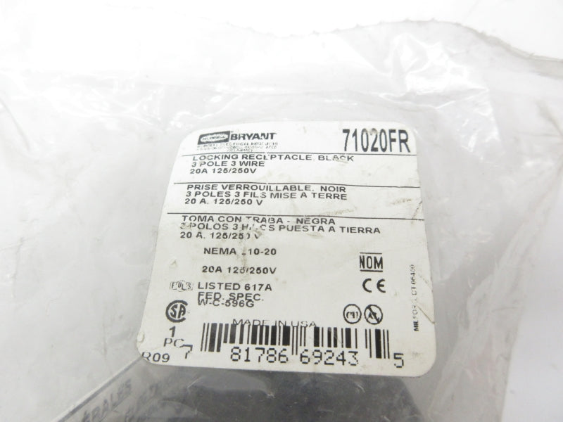 HUBBELL 71020FR 125/250V 20A NSMP