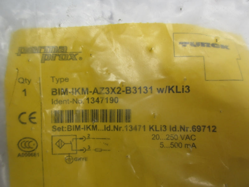 TURCK BIM-IKM-AZ3X2-B3131 W/KLI3 1347190 20-250VAC NSMP