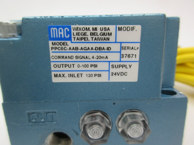 MAC PPC5C-AAB-AGAA-DBA-ID 24VDC 120PSI UNMP