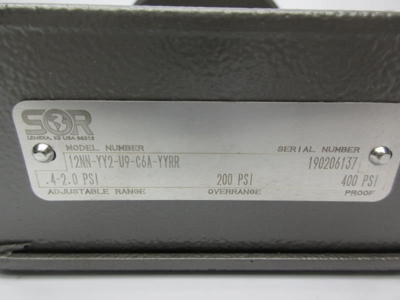 SOR 12NN-YY2-U9-C6A-YYRR 400PSI NSNP