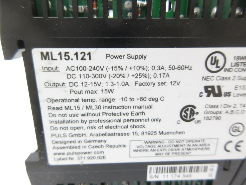 PULS ML15.121 100-240VAC 0.3A NSNP