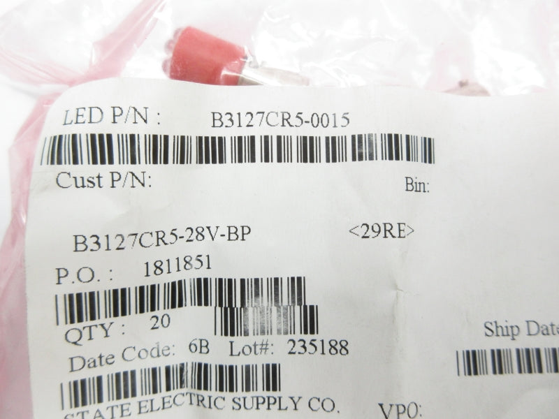 LEDTRONICS B3127CR5-0015 (PKG OF 20) NSMP