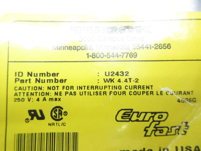 TURCK WK4.4T-2 U2432 250V 4A NSMP
