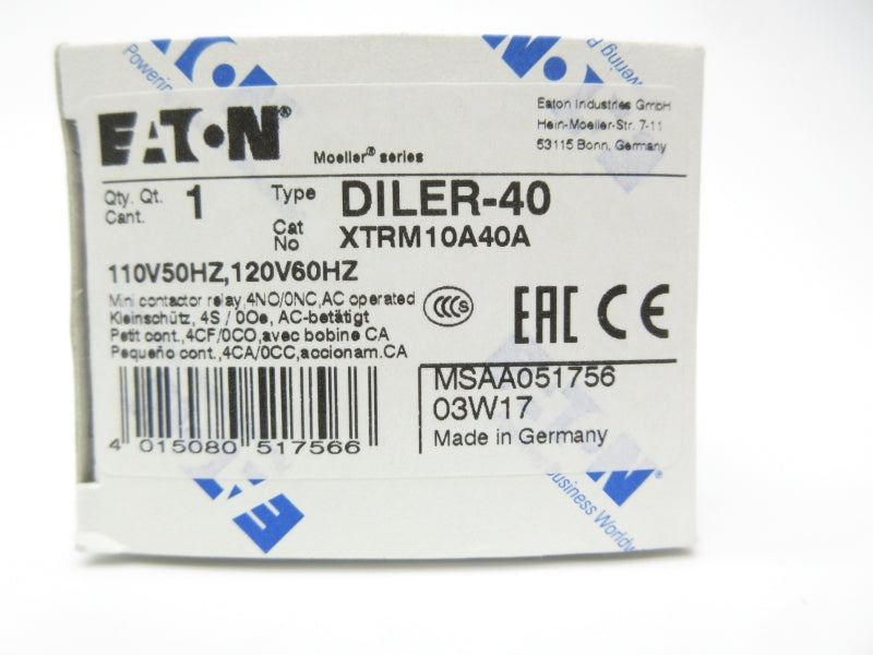 EATON DILER-40 XTRM10A40A 110/120V NSMP