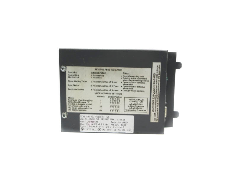 TOTAL CONTROL PRODUCTS QPI-MBP-201 NSNP
