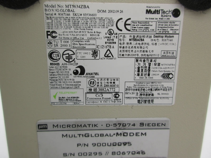 MULTI TECH SYSTEMS MT5634ZBA NSNP