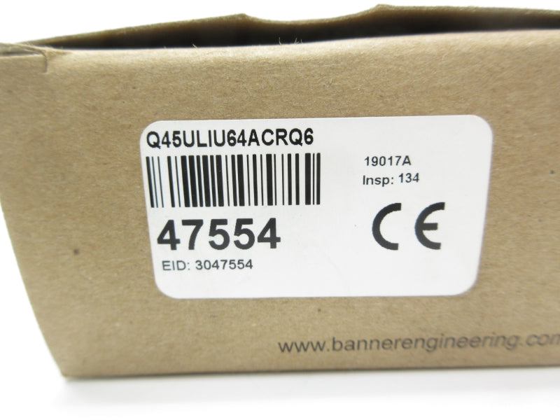 BANNER ENGINNERING Q45ULIU64ACRQ6 47554 15-24VDC NSMP