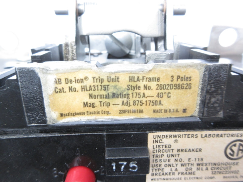 WESTINGHOUSE HLA3175T 875-1750A UNMP