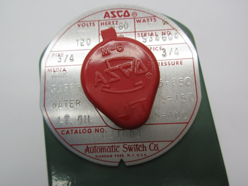 ASCO 8210D3 110/120V 5-150PSI 3/4" NSNP