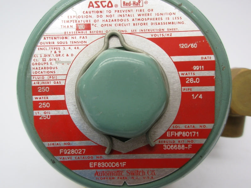 ASCO EF8300D61F 120V 250PSI 1/4" UNMP