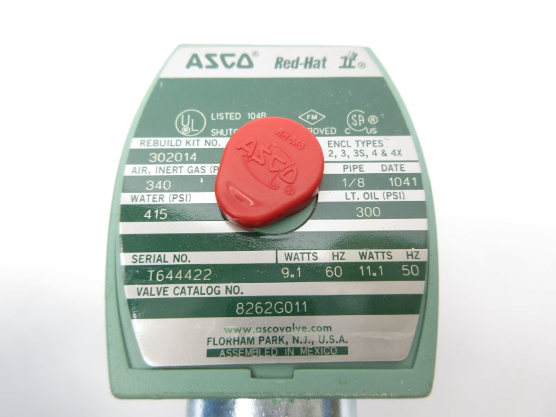 ASCO 8262G011 110/120V 415PSI 1/8" NSNP