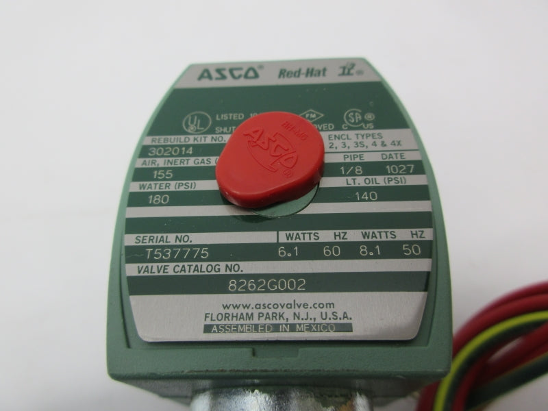 ASCO 8262G002 110/120V 140-180PSI 1/8" NSNP