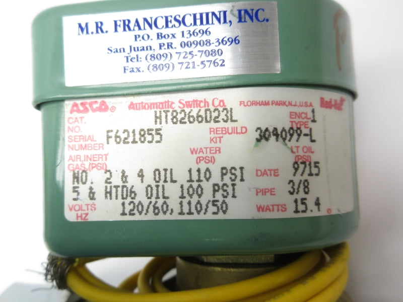 ASCO HT8266D23L 110/120V 110PSI 3/8" NSNP