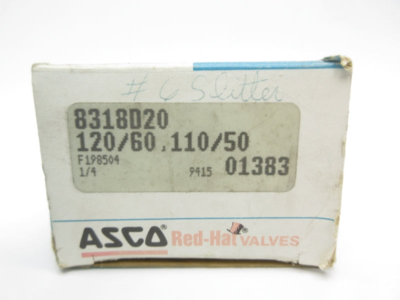 ASCO 8318D20 110/120V 1/4" NSMP